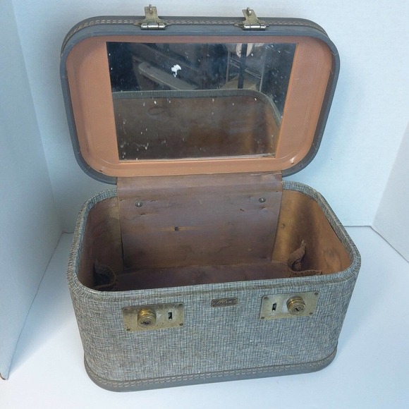 Vintage HORN Rice Stix St Louis Train Case No Key HTF luggage carry on lined - Picture 8 of 12